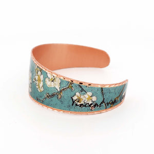 Copper Art Bracelet - Van Gogh Almond Blossoms