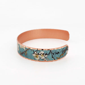 Copper Art Bracelet - Van Gogh Almond Blossoms