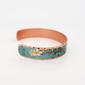 Copper Art Bracelet - Van Gogh Almond Blossoms