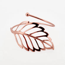 Load image into Gallery viewer, Solid Copper Leaf Bypass Bracelet - UrbanroseNYC
