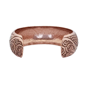 Solid Copper Cuff - Grape Leaves - UrbanroseNYC
