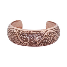 Load image into Gallery viewer, Solid Copper Cuff - Grape Leaves - UrbanroseNYC
