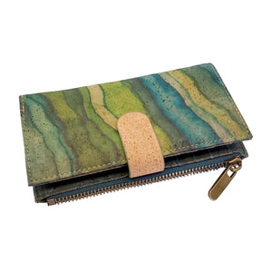 Portuguese Cork Wallet, - Green Waves UrbanroseNYC