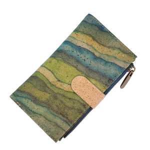 Portuguese Cork Wallet, - Green Waves UrbanroseNYC