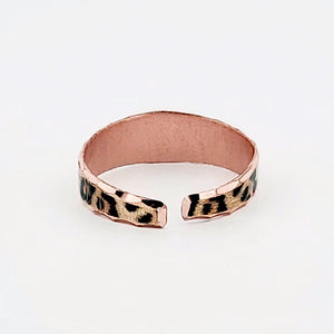 Copper Art Ring  - Leopard Print