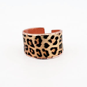 Copper Art Ring  - Leopard Print