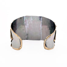 Load image into Gallery viewer, Mixed Metal Statement Cuff Bracelet - Amethyst UrbanroseNYC
