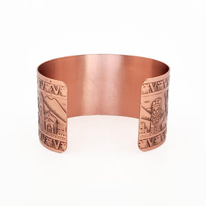 Solid Copper Cuff - Mexican Motif - UrbanroseNYC