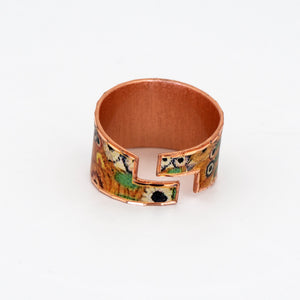 Copper Art Ring  - Gustav Klimt Mother & Child