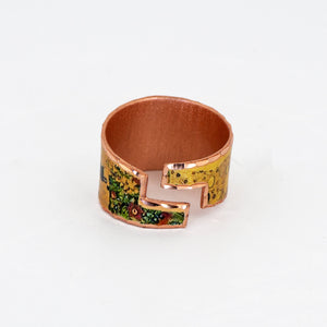 Copper Art Ring  - Gustav Klimt The Kiss