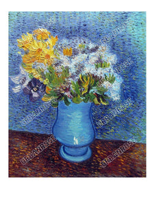 Copper Art Cuff - Van Gogh Vase with Lilacs, Daisies & Anemones
