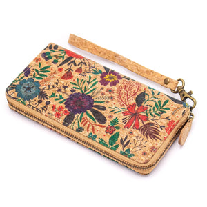 Portuguese Cork Wallet - Floral Garden UrbanroseNYC