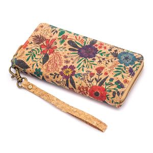 Portuguese Cork Wallet - Floral Garden UrbanroseNYC