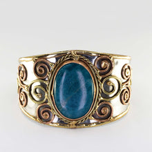 Load image into Gallery viewer, Mixed Metal Cuff Bracelet - Apatite - UrbanroseNYC
