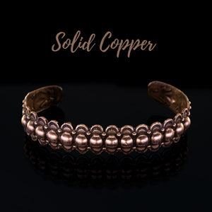 Solid Copper Beaded Cuff - UrbanroseNYC