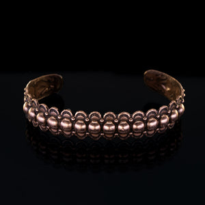 Solid Copper Beaded Cuff - UrbanroseNYC