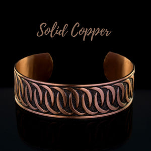 Solid Copper Cuff - Interlocking Circles - UrbanroseNYC