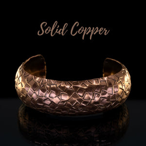 Solid Copper Cuff - Hammered Squares - UrbanroseNYC