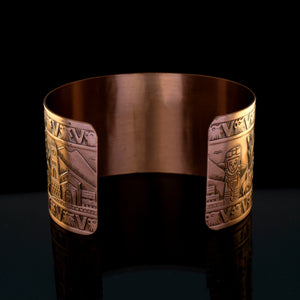 Solid Copper Cuff - Mexican Motif - UrbanroseNYC