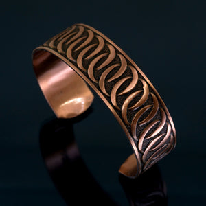 Solid Copper Cuff - Interlocking Circles - UrbanroseNYC