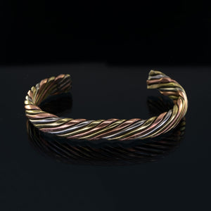 Heavy Twisted Wire Copper Mixed Metal Bracelet