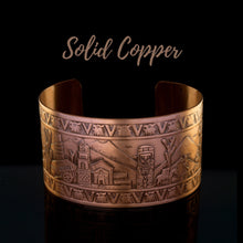 Load image into Gallery viewer, Solid Copper Cuff - Mexican Motif - UrbanroseNYC
