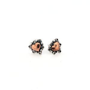 Copper & Sterling Silver Stud Earrings UrbanroseNYC