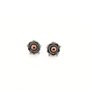 Copper & Sterling Silver Stud Earrings UrbanroseNYC