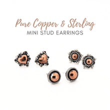 Load image into Gallery viewer, Copper &amp; Sterling Silver Stud Earrings UrbanroseNYC
