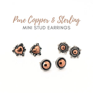 Copper & Sterling Silver Stud Earrings UrbanroseNYC