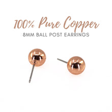 Load image into Gallery viewer, Copper Ball Stud Earrings - UrbanroseNYC
