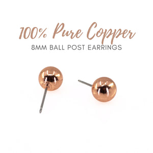 Copper Ball Stud Earrings - UrbanroseNYC