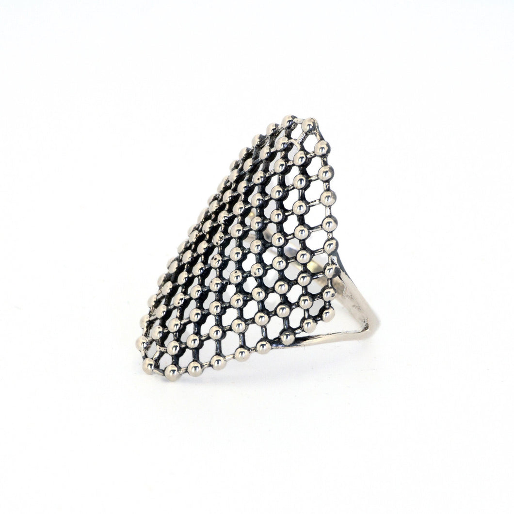 Taxco Sterling Silver Open Weave Ring - UrbanroseNYC