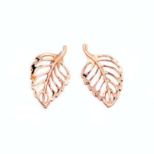 Solid Copper Cutout Leaf Earrings - UrbanroseNYC