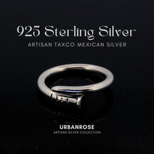Taxco Sterling Silver Nail Bypass Ring - UrbanroseNYC