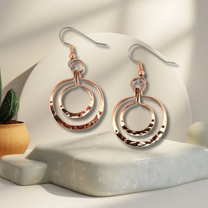 Solid Copper Circle Earrings - UrbanroseNYC