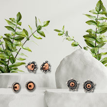 Load image into Gallery viewer, Copper &amp; Sterling Silver Stud Earrings UrbanroseNYC
