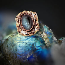 Load image into Gallery viewer, Mixed Metal Statement Cuff Ring - Labradorite - UrbanroseNYC
