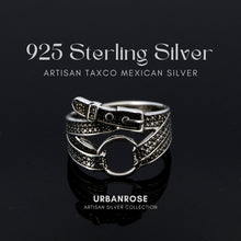 Load image into Gallery viewer, Taxco Sterling Silver Buckle Ring - UrbanroseNYC
