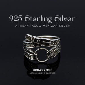 Taxco Sterling Silver Buckle Ring - UrbanroseNYC