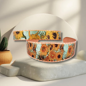 Copper Art Bracelet - Van Gogh Sunflowers - UrbanroseNYC