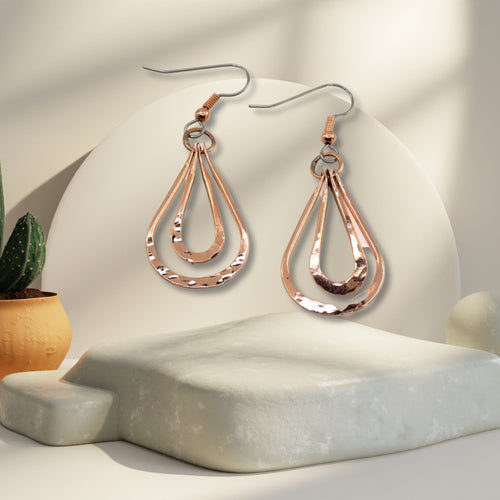 Solid Copper Teardrop Earrings - UrbanroseNYC