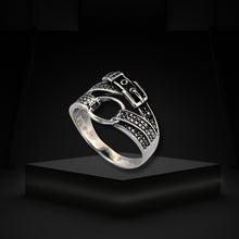 Load image into Gallery viewer, Taxco Sterling Silver Buckle Ring - UrbanroseNYC
