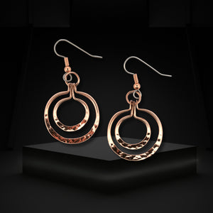 Solid Copper Circle Earrings - UrbanroseNYC