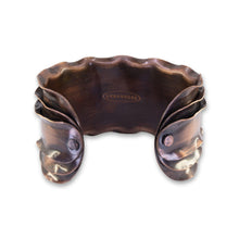 Load image into Gallery viewer, Luxury Solid Copper Statement Cuff Bracelet With Ruffled Edges
