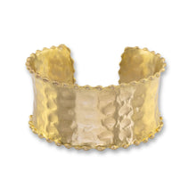 Load image into Gallery viewer, Solid Brass Statement Cuff Bracelet With Fluted Edges
