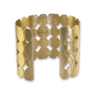 Luxury Brass Statement Cuff Bracelet With Joined Circles