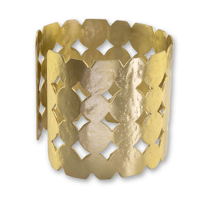 Luxury Brass Statement Cuff Bracelet With Joined Circles