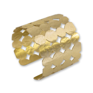 Luxury Brass Statement Cuff Bracelet With Joined Circles