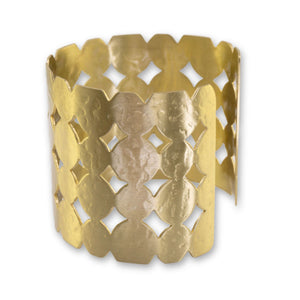 Luxury Brass Statement Cuff Bracelet With Joined Circles